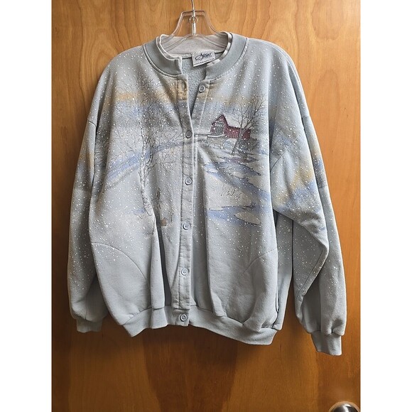 Artisan Jackets & Blazers - Vintage 80s Artisans Sunschein Designs Snow Cabin Textured Women's Cardigan S/M